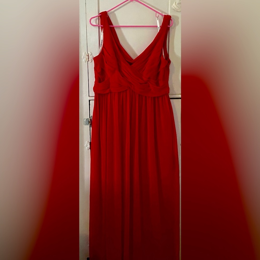 Red David Bridal Dress size 14